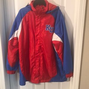 Kansas U mens size L hooded coat